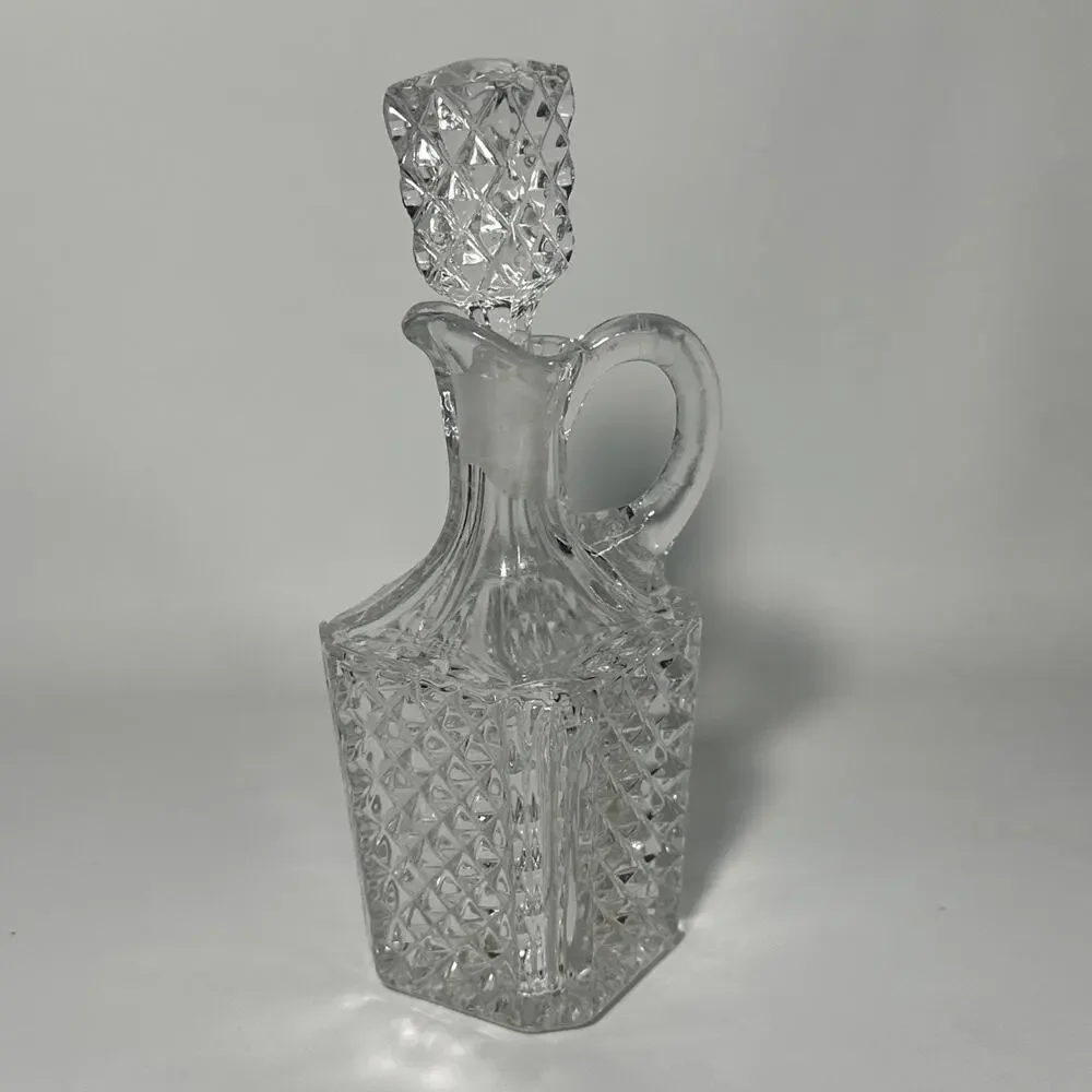 Vintage Cut Crystal Glass Decanter W/ Stopper